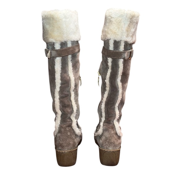 Guess Jefter Taupe Natural Suede Olive Green Tall Boots Size 7.5 - Picture 5 of 13